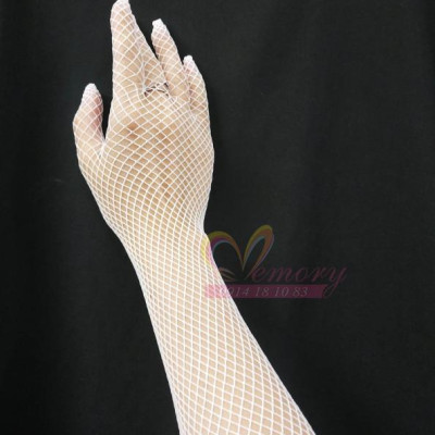 Găng tay lưới dài màu trắng cho Cô dâu và Dạ hội, đi tiệc, sự kiện, lễ hội, chụp ảnh MS: 44625