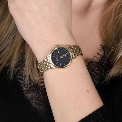 Đồng Hồ Nữ Citizen Dây Thép Không Gỉ EU6092-59E - Mặt Đen 