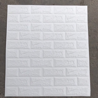 Combo 10 Xốp Dán Tường Giả Gạch 3d Kích Thước 77x70cm Có Keo Sẵn Cách Âm Cách Nhiệt, Chống Thấm Nước Màu Trắng
