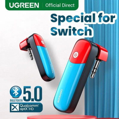 Ugreen UG80188CM324TK Bluetooth 5.0 bộ phát bt jack 3.5mm Audio hỗ trợ chuẩn APTX Low Latency cho Nintendo Switch - Lite. PS4. PC - HÀNG CHÍNH HÃNG