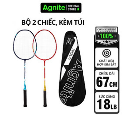 Cặp vợt cầu lông siêu nhẹ quấn cao su Agnite - 2 chiếc màu khác nhau - Kèm túi bao cao cấp - Phù hợp thể thao vận động - F2108