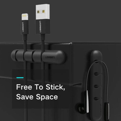 Ugreen UG50257LP114TK Màu Đen Gá đỡ kẹp dây sạc cao su 4 Khe - HÀNG CHÍNH HÃNG