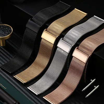 Dây Mesh Lưới Cho Đồng Hồ Fossil Casio Samsung Huawei [Tặng Chốt thông minh & Dụng cụ tháo lắp]