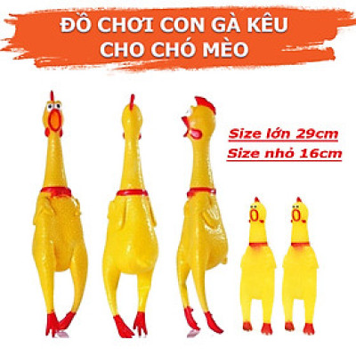 Đồ Chơi Con Gà Trống Kêu Có Còi Chút Chít Cho Chó Mèo Nhiều Size