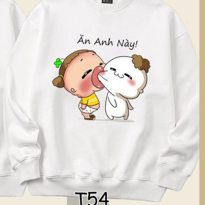 Áo Sweater cặp đôi quỳnh AK em đói, ăn anh này dễ thương Mr.Buffalo