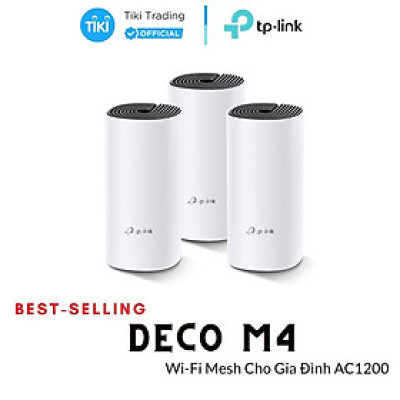 Bộ Phát Wifi Mesh TP-Link Deco M4 (3-pack)  Băng Tần Kép MU-MIMO AC1200 - Hàng Chính Hãng