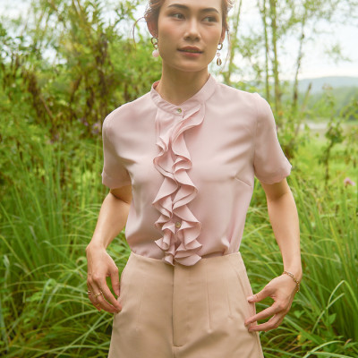 Áo Viền Bèo Phấn TOP211 thời trang thiết kế Hity