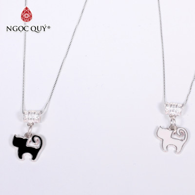 Combo mặt dây chuyền nam nữ hình mèo dễ thương