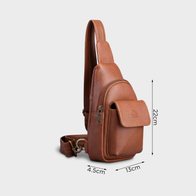 Balo Lata ( Thời trang nam đi chơi cỡ trung - Balo đeo chéo da BALC26 )