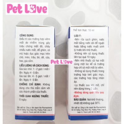 Combo 2 chai nhỏ mắt chó mèo Bio Gentadrop