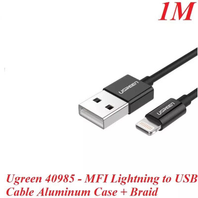 Ugreen 40985 1M màu Đen Cáp Lightning sạc + truyền dữ liệu cho iPhone Ugreen US199 - Hàng Chính Hãng