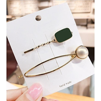 Sét 2 kẹp tóc đính ngọc cao cấp Song An Eco KAH106