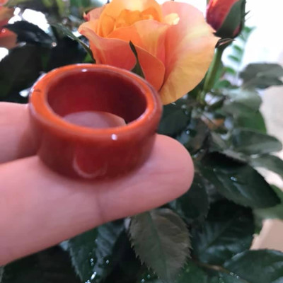 CHIẾC NHẪN VUÔNG ỐNG ĐỎ ĐẬM ĐẸP ĐÁ CẨM THẠCH MAY MẮN SIZE 17MM BẢN CAO 9,5MM  AC  MẠNG HỎA VÀ THỔ 