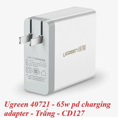 Ugreen UG40721CD127TK 65W Màu Trắng Củ sạc USB Type C - HÀNG CHÍNH HÃNG