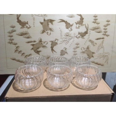 Set 6 chén uống trà thủy tinh chịu nhiệt cao cấp