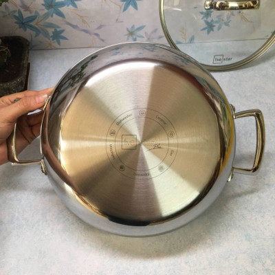 Chảo 2 quai Fivestar sâu lòng Blackcube 24cm - Hàng chính hãng