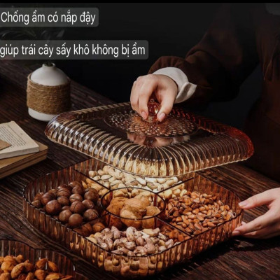 KHAY ĐỰNG MỨT TẾT BÁNH KẸO NGÀY TẾT SANG TRỌNG BẰNG MEKA ACRYLIC TRONG SUỐT CAO CẤP MVHM05