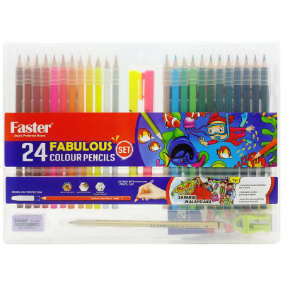 Hộp 24 Bút Chì Màu Fabulous - Faster CP-F-5024-SETA