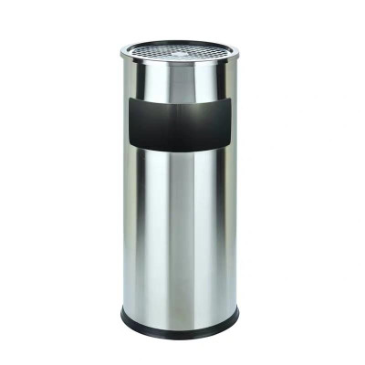 Thùng rác inox tròn, thùng rác inox gạt tàn tròn dùng trong nhà hàng sảnh khách sạn văn phòng nơi công cộng