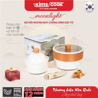 Bộ Nồi Đa Năng MOONLIGHT KimsCook F000026 Tay Cầm Rời - Dùng Cho Mọi Loại Bếp - Hàng Chính Hãng