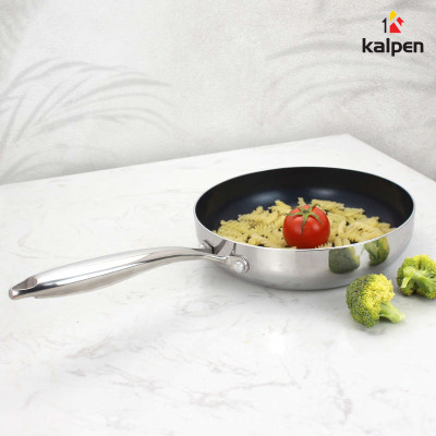 Chảo inox 3 lớp đúc liền khối chống dính Kalpen Kazler 20/24/26/28/30cm - Hàng chính hãng