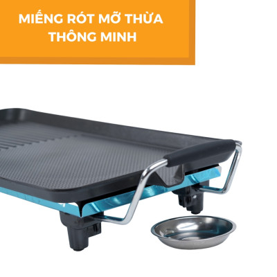 Bếp nướng dùng điện BBQ1506 chống dính - thương hiệu Hare - bảo hành 12 tháng ( tặng kèm ấm siêu tốc Inox)