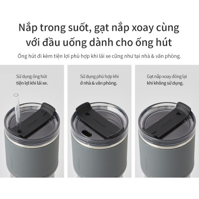 Bình giữ nhiệt LocknLock Metro Drive LHC4277S 650ml - Kèm ống hút và cọ rửa