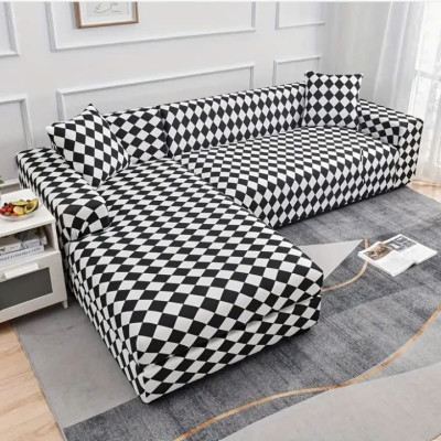 Sofa Góc L Stretchable Checkerboard Tundo Kích Thước 2m5 x 1m5