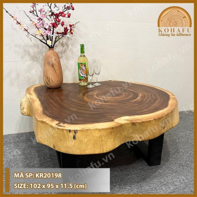 BÀN SOFA GỖ ME TÂY NGUYÊN TẤM KR20198 