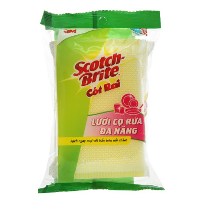 Gói 2 miếng cước lưới cọ rửa đa năng siêu bền không làm trầy xước Scotch-Brite  3M CR-LU
