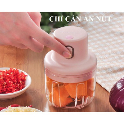  Máy Xay Mini Cầm Tay Đa Năng_ Dung Tích 250ml,Sạc Pin Cao Cấp Xay Tỏi Ớt, Hành, Rau Củ Quả Tiện Dụng