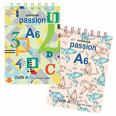 Sổ lò xo KLONG kép ngang 260tr A6 offset 70/76; MS: 937