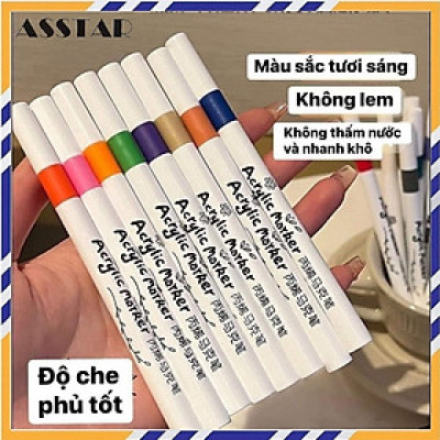 Bút Màu Acrylic Marker 12/24/36/48/60 Cao Cấp Màu Sắc Tươi Sáng, Bút Lông Màu - Hàng Nhập Khẩu