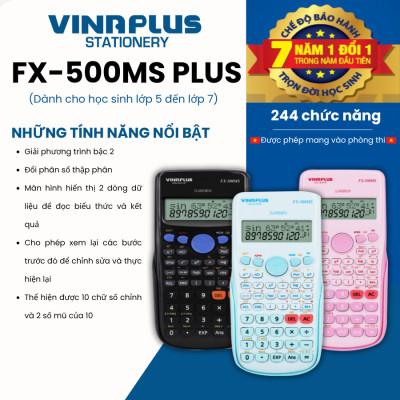 Máy tính học sinh FX-500MS PLUS Bảo Hành 7 Năm