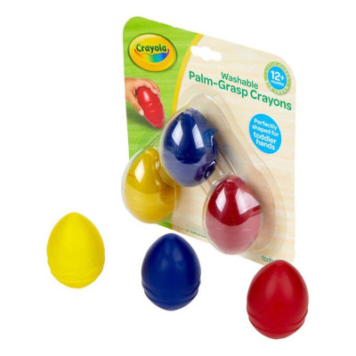 Vỉ 3 Bút Sáp Màu Dạng Quả Trứng Dễ Cầm Nắm Cho Bé - Crayola 811450