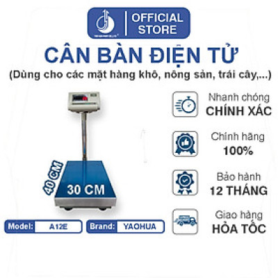 Cân Bàn Điện Tử A12E - Mặt Bàn Cân 300X400MM