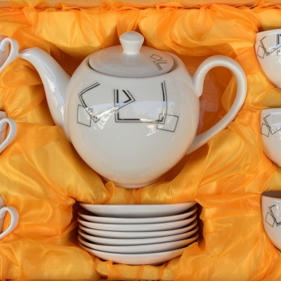 Bộ ấm chén pha trà bằng sứ cao cấp hoa văn trang nhã ( Giao ngẫu nhiên ) - ANTH594