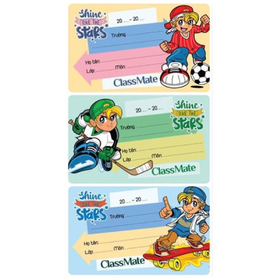Nhãn Vở Classmate Be Cool CL-NT224 (15 Nhãn/Xấp)