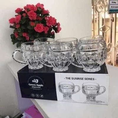 Bộ 6 Ly Thủy Tinh Có Quai Cầm Hàng Cao Cấp 180ML - HÀNG CHÍNH HÃNG MINIIN