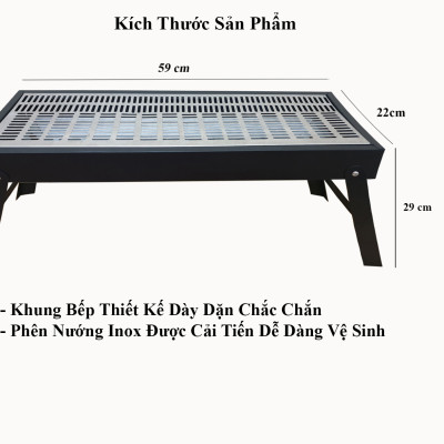 Bếp Nướng Than Hoa KUNBE Thiết Kế Cải Tiến Với Bộ Khung Chắc Chắn Và Phên Nướng Inox Dễ Dàng Vệ Sinh