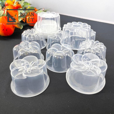 [COMBO 10 KHUÔN] Khuôn làm RAU CÂU, RAU CÂU DỪA, BÁNH IN, BÁNH PHỤC LINH hình hoa - CÓ NẮP, nhựa trong, dày. Chuyên phục