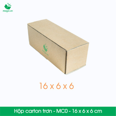 MC0 - 16x6x6 cm - 25 Thùng hộp carton trơn đóng hàng