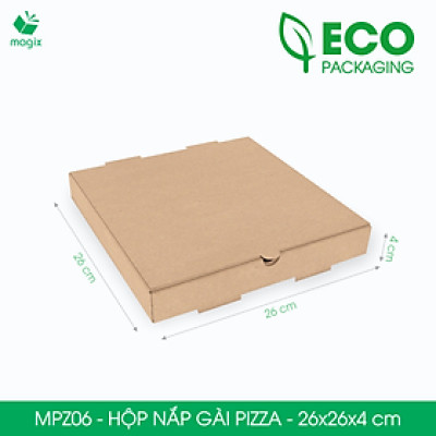MPZ06 - 26x26x4 cm - 60 Hộp nắp gài pizza đa dụng - Hộp nắp gập, hộp carton gói hàng, hộp quà