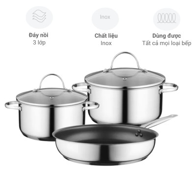 Bộ nồi inox Bosch HEZ9SE030 3 món