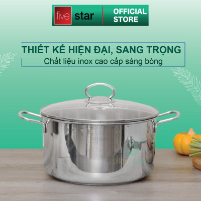 Nồi luộc gà 3 đáy 28 cm Fivestar FSN 28IN1 tặng 2 vá canh 