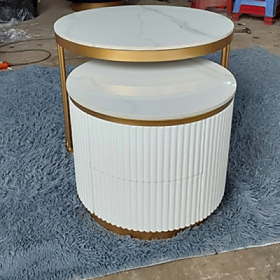 Bàn đôi tròn mặt đá Tundo