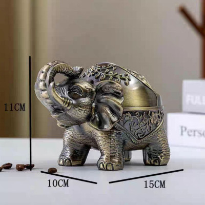 gạt tàn chú voi vòi cuộn đứng bằng đồng ( tặng sét 4 cọ vệ sinh vòi ám nội địa nhật )