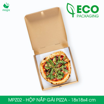 MPZ02 - 18x18x4 cm - 60 Hộp nắp gài pizza đa dụng - Hộp nắp gập, hộp carton gói hàng, hộp quà