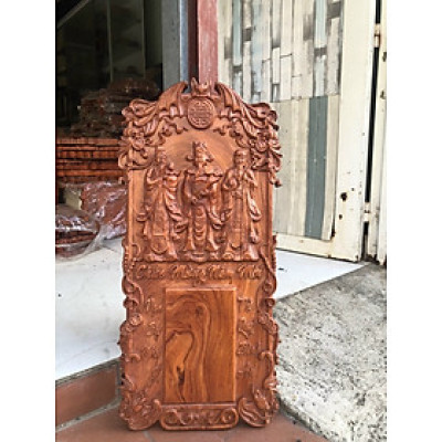 Đốc lịch treo tường khắc phúc lộc thọ bằng gỗ hương đá kt 80×40×3cm