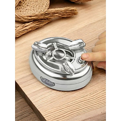 Gạt Tàn Thuốc Inox Có Nút Đóng Mở ( Nút Nhấn ) Kháng Bụi Hiệu Quả